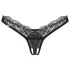 Obsessive - Transparenter Spitzen-Tanga (Schwarz) - 2XL/3XL