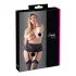 Cottelli Plus Size - Spitzen Strapshemd mit Schnürung (schwarz) - 3XL