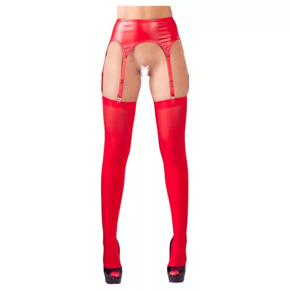 NO:XQSE - Glänzendes Straps-Set (Rot) - L/XL
