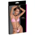 Cottelli - Perlenverzierter Körpergurt mit Halsband (schwarz)