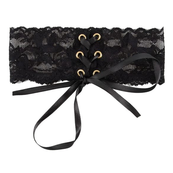 Cottelli - Breites Schnürspitze Halsband (Schwarz)