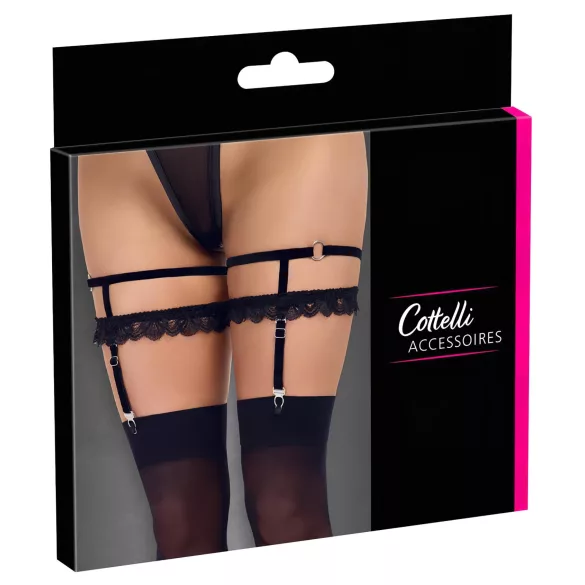 Cottelli - Verzierter Strumpfhaltergurt (schwarz)
