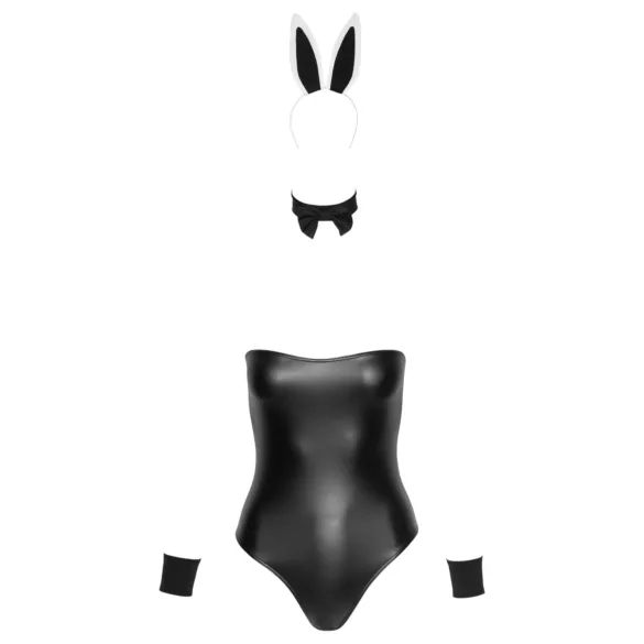Cottelli Bunny - glänzendes, sexy Hasenkostüm (5-teilig)