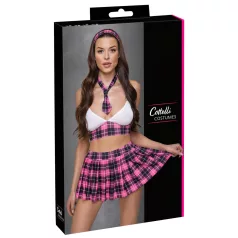 Cottelli - kariertes Schulmädchen-Kostüm Set (Pink)