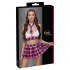 Cottelli - kariertes Schulmädchen-Kostüm Set (Pink) - L