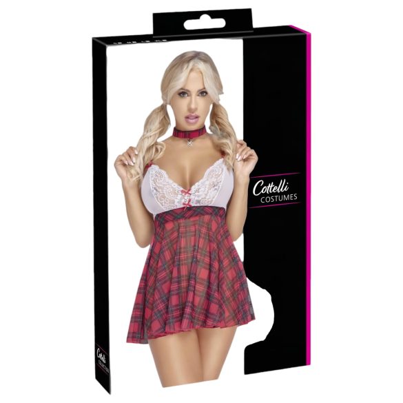 Cottelli - Schulmädchen-Kostüm (rot-weiß) - XL