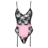 Cottelli - Transparente Dienstmädchenkostüm (schwarz-pink) - M