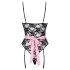Cottelli - Transparente Dienstmädchenkostüm (schwarz-pink) - M