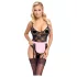 Cottelli - Transparente Dienstmädchenkostüm (schwarz-pink) - L