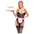 Cottelli - Transparente Dienstmädchenkostüm (schwarz-pink) - XL