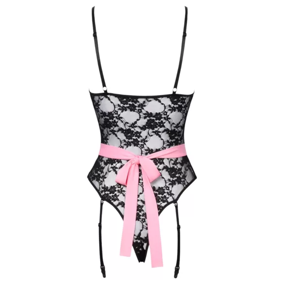 Cottelli - Transparente Dienstmädchenkostüm (schwarz-pink) - XL