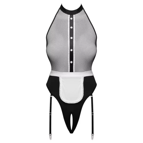 Cottelli - Dienstmädchen-Body mit Schürze (schwarz) - S