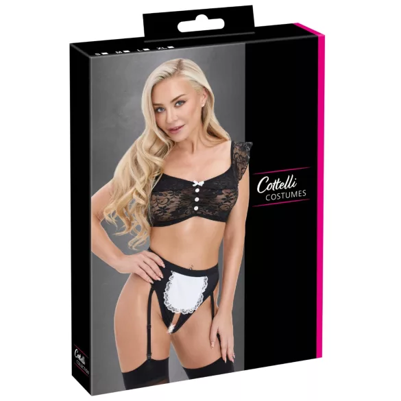 Cottelli - Dienstmädchen-Kostümset (schwarz-weiß) - M