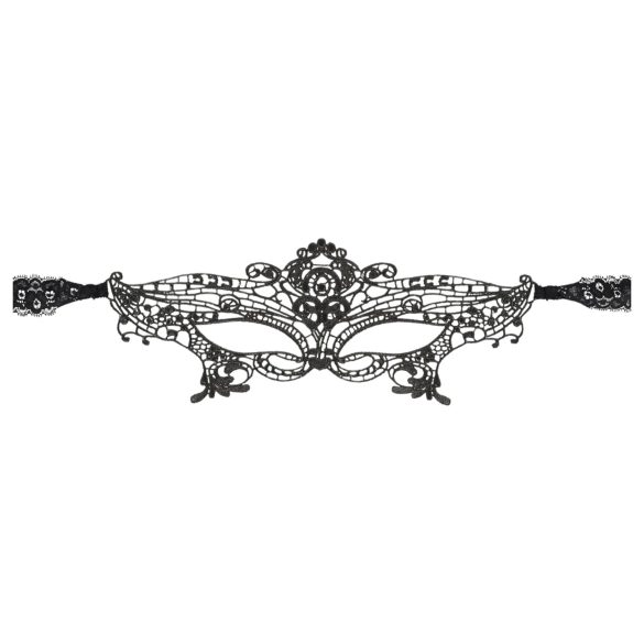 Cottelli - Bestickte Spitzenmaske (schwarz)
