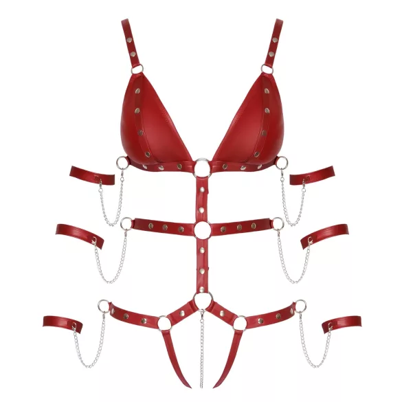 Bad Kitty - Genietter Bondage-Body (rot) - M