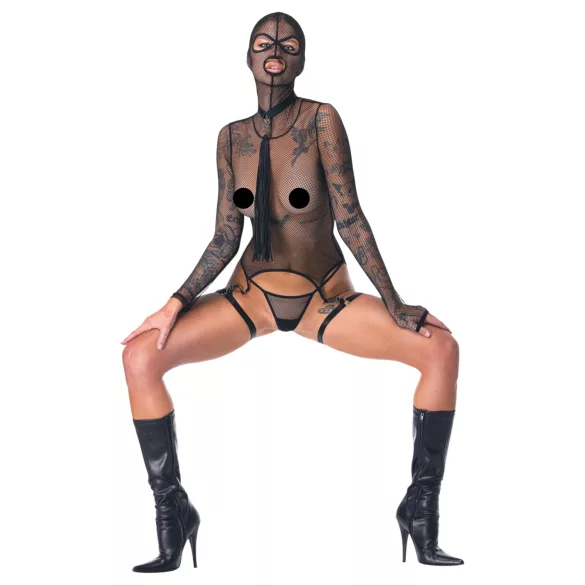 Bad Kitty - BDSM Transparentes Netz-Set mit Peitsche (Schwarz)