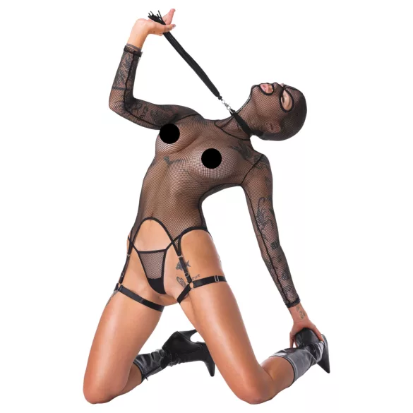 Bad Kitty - BDSM Transparentes Netz-Set mit Peitsche (Schwarz)