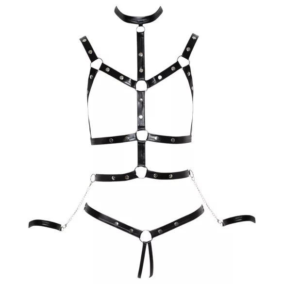 Bad Kitty - Genietzgeschirr & Handfesseln (schwarz) - L/XL
