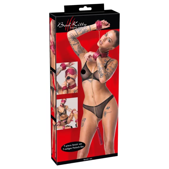 Bad Kitty - Bondage-Set - 7-teilig (Rot)