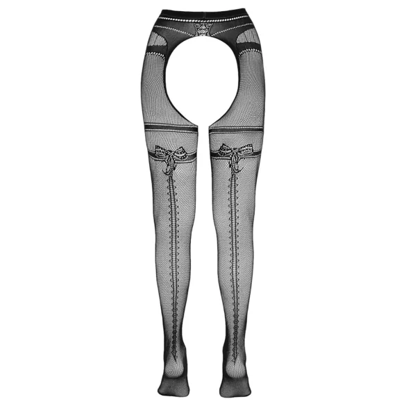 Cottelli - Offene Netzstrumpfhose mit doppeltem Effekt (schwarz)