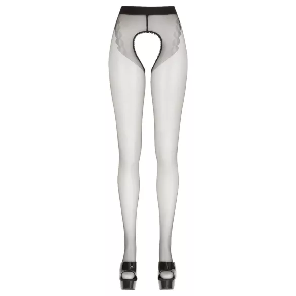 Cottelli - Doppelt wirkende offene Strümpfe (schwarz) - 4
