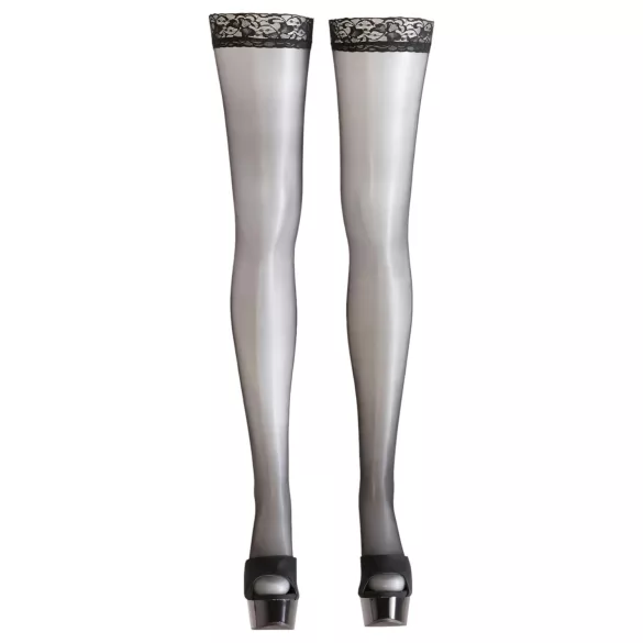 Cottelli - Schwarze Halterlose - mit Streifen - 2/M