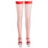 Cottelli - Feinmaschiges Netzstrumpfband (Rot) - XL