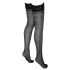 Cottelli - Feinstrumpf mit Spitzenabschluss, kleines Muster (Schwarz)