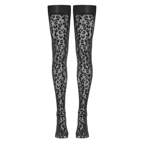 Cottelli Legwear - Leopardenmuster Strümpfe (schwarz) - 5