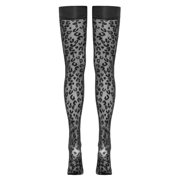 Cottelli Legwear - Leopardenmuster Strümpfe (schwarz) - 5