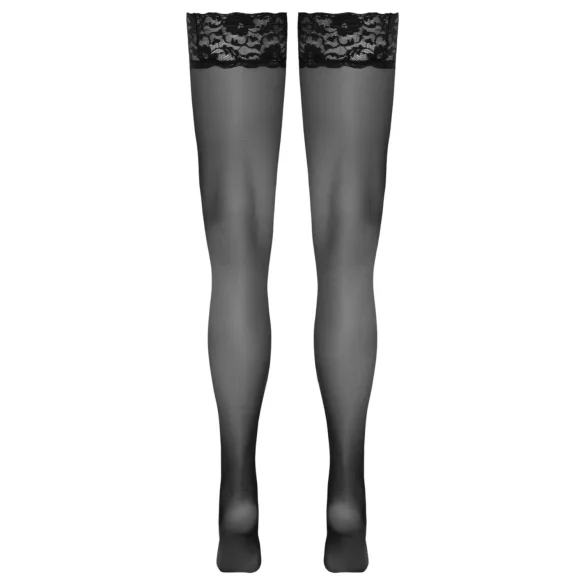 Cottelli - Halterlose Strümpfe mit Spitzenabschluss (schwarz) - 4