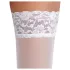 Cottelli - Spitzenstrümpfe mit Blumenmuster (weiß) - 3/M-L