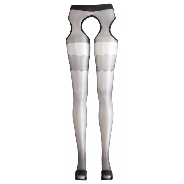Cottelli - Wellenförmige Sex-Strumpfhose (schwarz) - XL