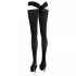 Cottelli - Schwarze Strumpf mit Kreuzband