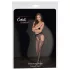 Cottelli Legwear - offene, glänzende, schwarze Strümpfe (S-L)