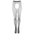 Cottelli Legwear - offene, glänzende, schwarze Strümpfe (S-L)