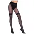 Cottelli - offene Strümpfe mit Netzbesatz (schwarz) - 3