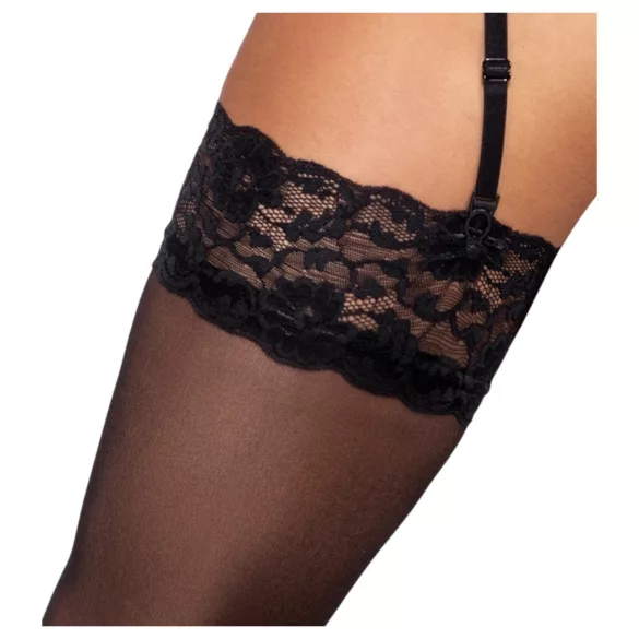 Cottelli - Seidige Halterlose Strümpfe (Schwarz)
