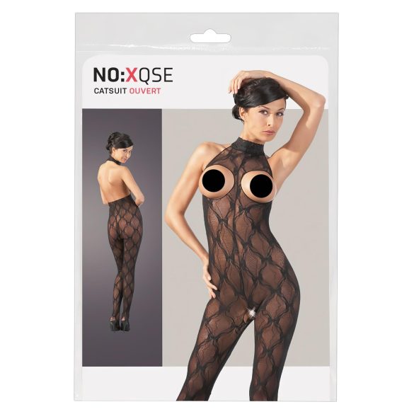 NO:XQSE - Spitze Catsuit mit offenem Brustbereich - XL/XXL