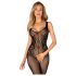 Obsessive G335 - Transparenter, offener Netz Catsuit (Schwarz) - S-L