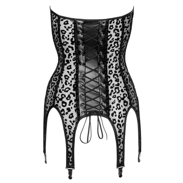 Noir - Leopardenmuster-Strapsoberteil (Schwarz) - L