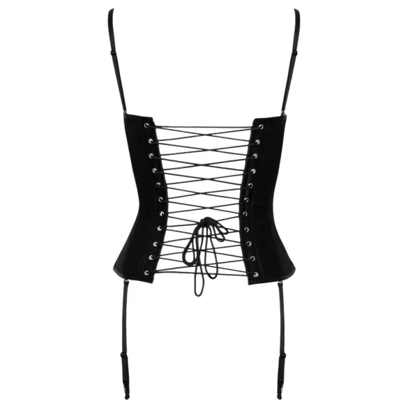 Cottelli Party - Satin-Korsett mit Strapshaltern (schwarz) - M