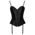 Cottelli Party - Satin Korsett mit Strumpfhaltern (Schwarz) - L