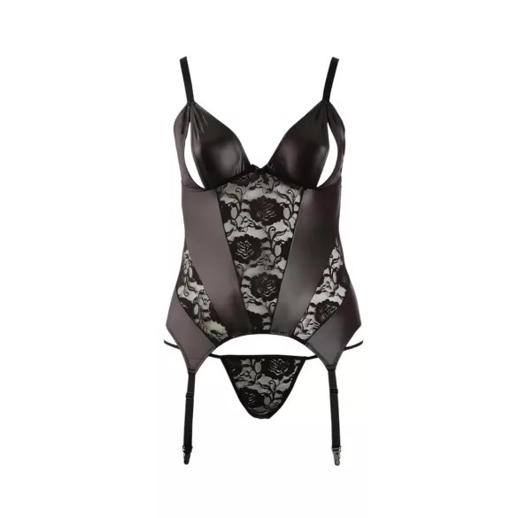 Cottelli - Feminines Blumenoberteil für Kurven (Schwarz) - XXL