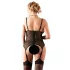 Cottelli - Feminines Blumenoberteil für Kurven (Schwarz) - XXXXL