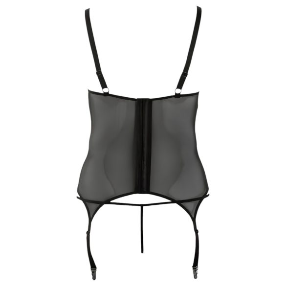 Cottelli - Feminines Blumenoberteil für Kurven (Schwarz) - XXXXL