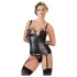 Cottelli Bondage - Glänzendes Hebe-Top mit Fesseln (Schwarz) - L