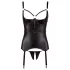 Cottelli Bondage - glänzendes Push-up-Top mit Fessel (schwarz) - XL