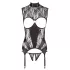 Abierta Fina - Funkelndes Spitzen-Open-Top (Schwarz) - M
