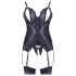 Cottelli - Spitze Offenes Oberteil & Tanga (schwarz) - XL